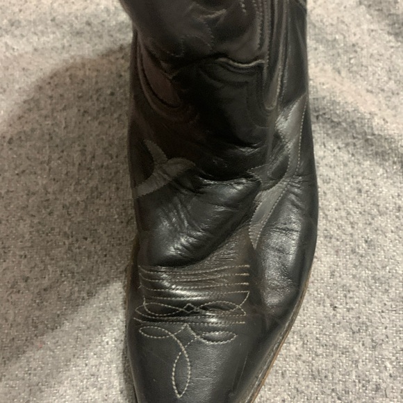 Boulet Cowboy Western Boots Men's Size 10 1/2  2E Black Eagle Leather Canada - Picture 5 of 16